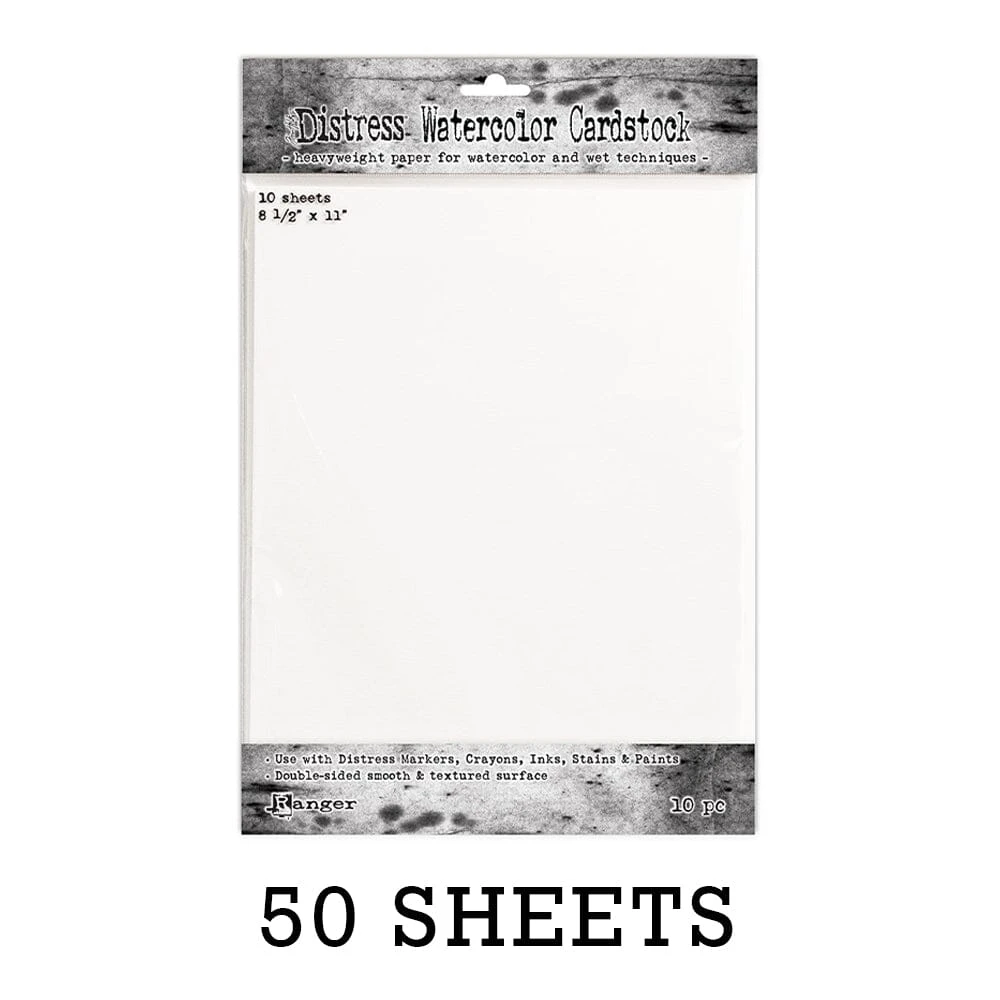 Tim Holtz Distress® Watercolor Cardstock 8.5" X 11", 50pk 3 Tim Holtz Distress® Watercolor Cardstock 8.5" X 11", 50pk
