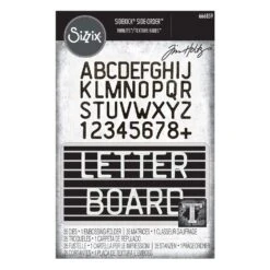 Alterations By Sizzix Thinlits Embossing Folder Letterboard 35pk