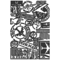 Tim Holtz Sizzix Airmail Embossing Folder 7 Tim Holtz Sizzix Airmail Embossing Folder -RANGER ART SUPPLIES 666869 Vault Airmail RGB 02