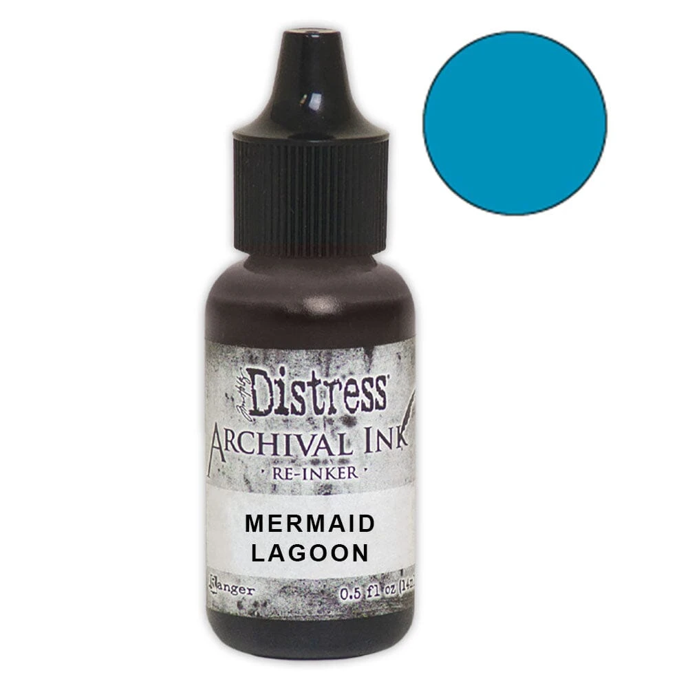 Tim Holtz Distress® Archival Re-Inker Mermaid Lagoon .5 Oz 3 Tim Holtz Distress® Archival Re-Inker Mermaid Lagoon .5 Oz