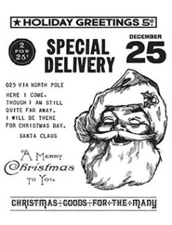 Tim Holtz Cling Mount Stamp Jolly Santa