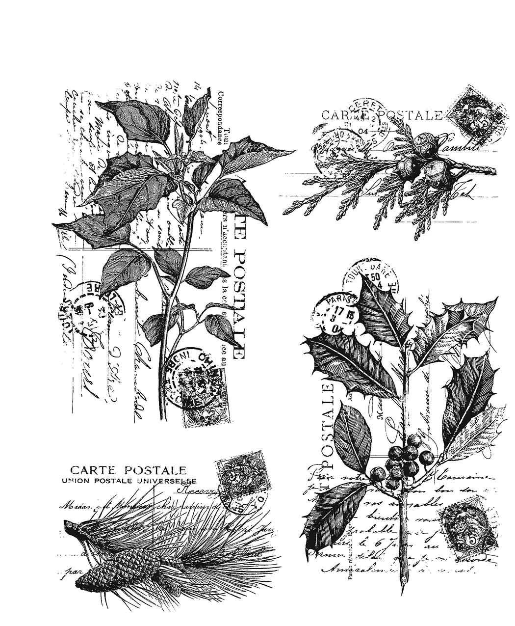 Tim Holtz Cling Mount Stamp Festive Collage 3 Tim Holtz Cling Mount Stamp Festive Collage