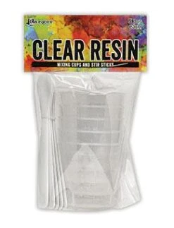 Ranger Clear Resin Mixing Cups And Stir Sticks, 5pc