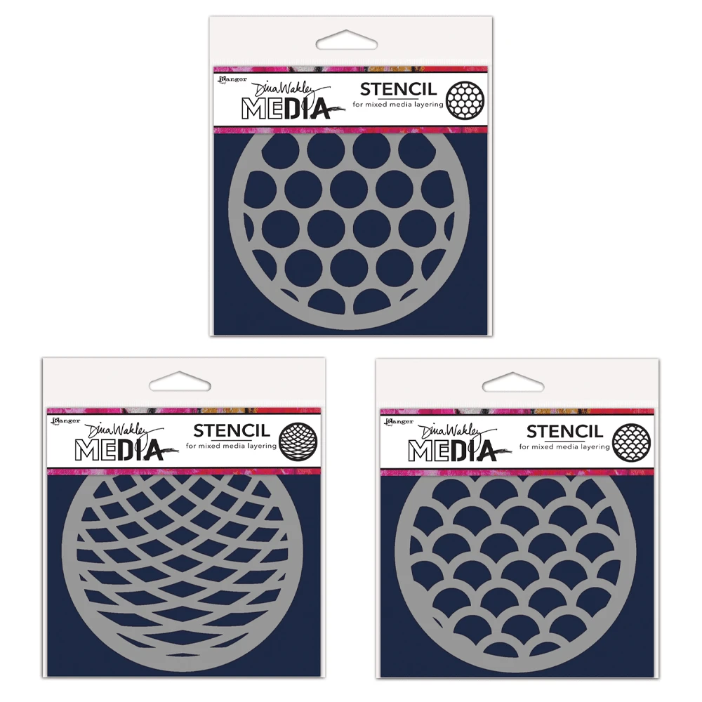 Dina Wakley Media Stencil Coaster Bundle 3 Dina Wakley Media Stencil Coaster Bundle