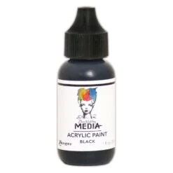 Dina Wakley Media Acrylic Paint Black, 1oz