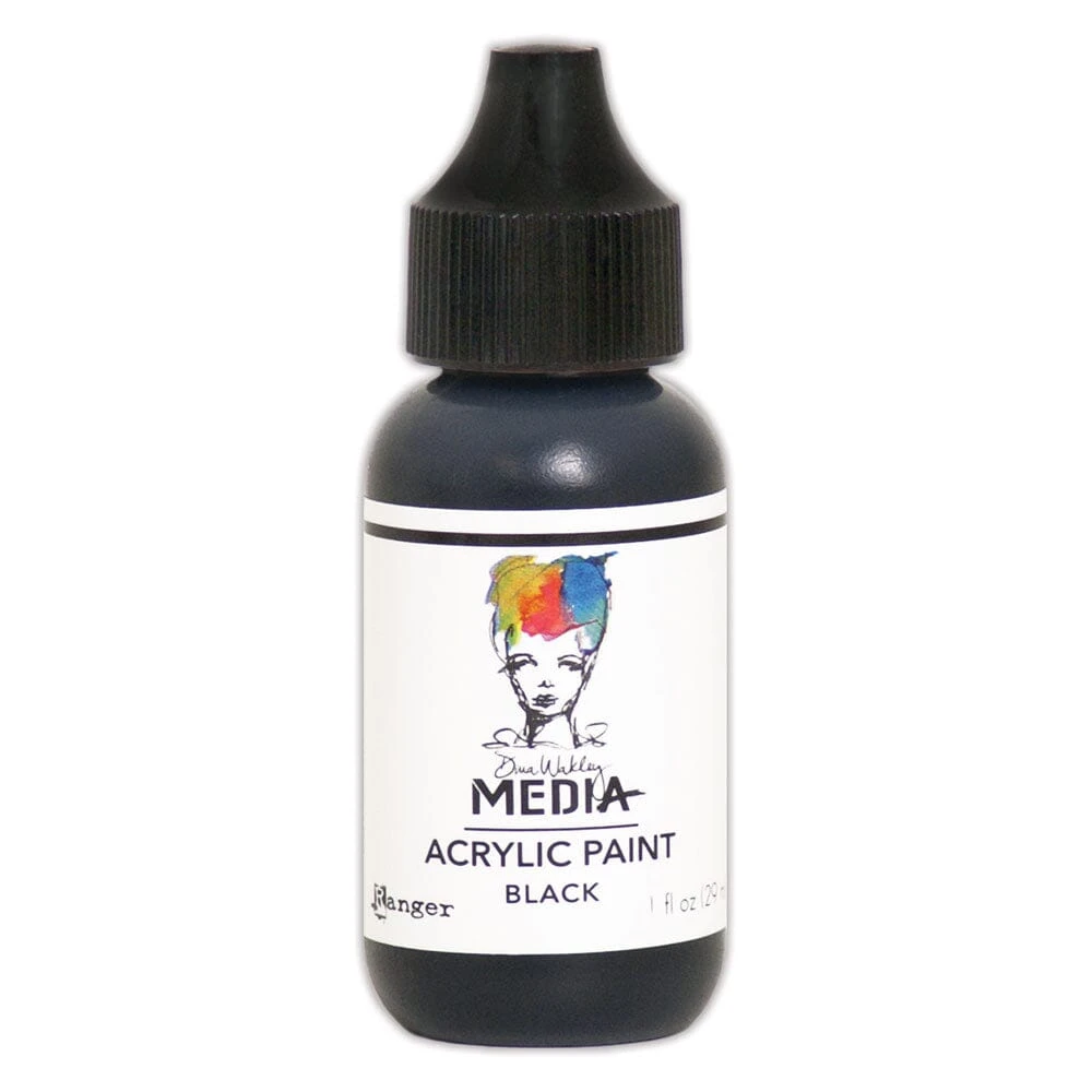 Dina Wakley Media Acrylic Paint Black, 1oz 3 Dina Wakley Media Acrylic Paint Black, 1oz
