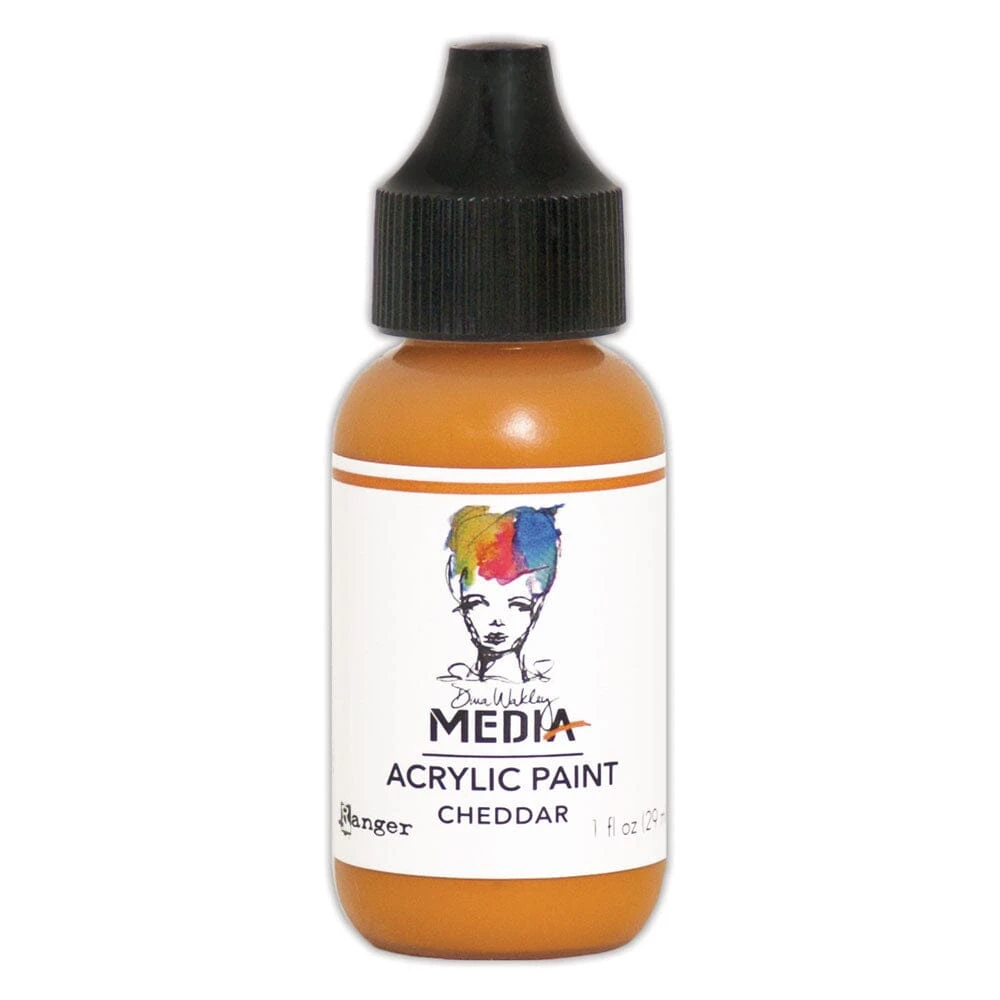Dina Wakley Media Acrylic Paint Cheddar, 1oz 3 Dina Wakley Media Acrylic Paint Cheddar, 1oz