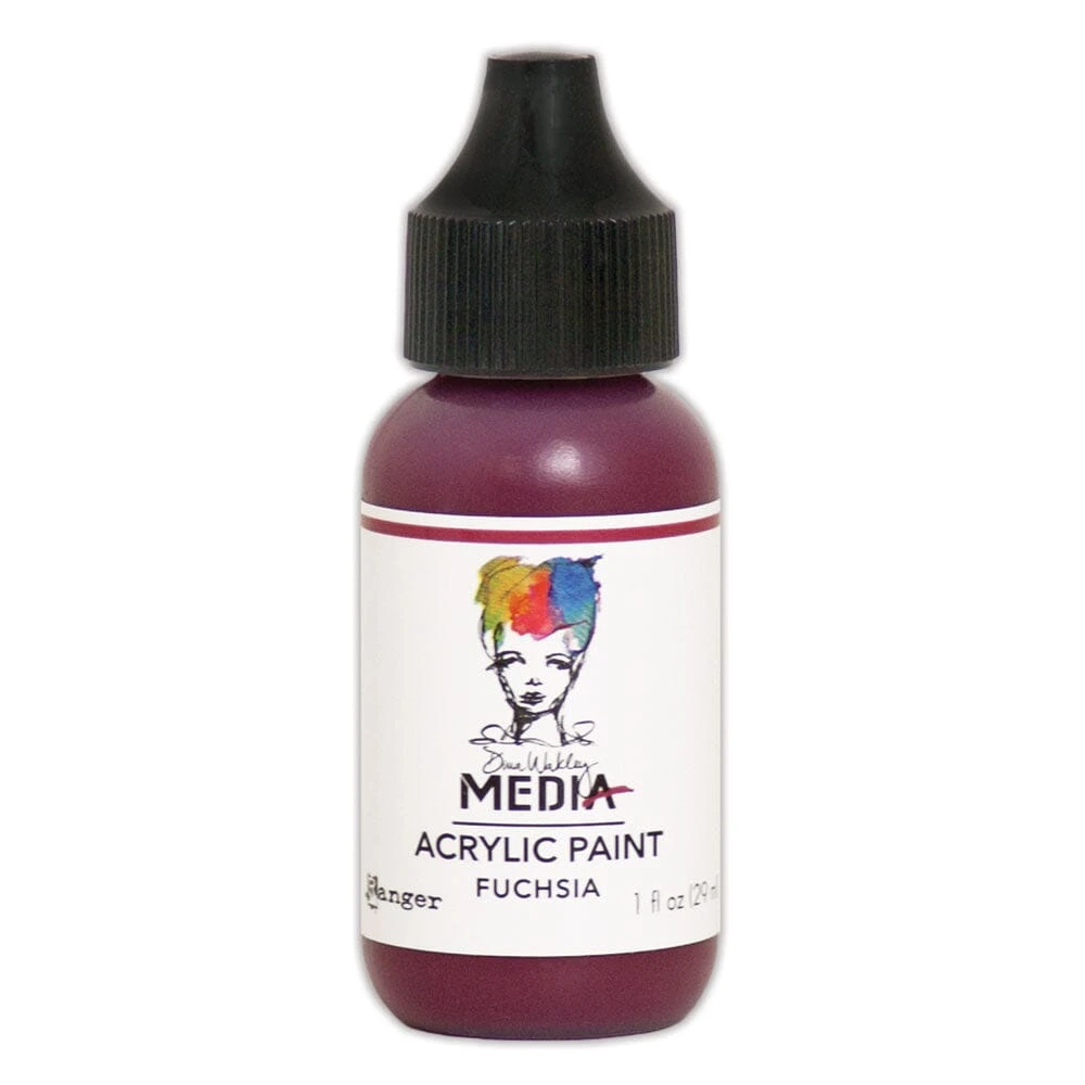 Dina Wakley Media Acrylic Paint Fuchsia, 1oz 3 Dina Wakley Media Acrylic Paint Fuchsia, 1oz