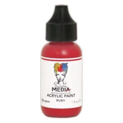 Dina Wakley Media Acrylic Paint Ruby, 1oz