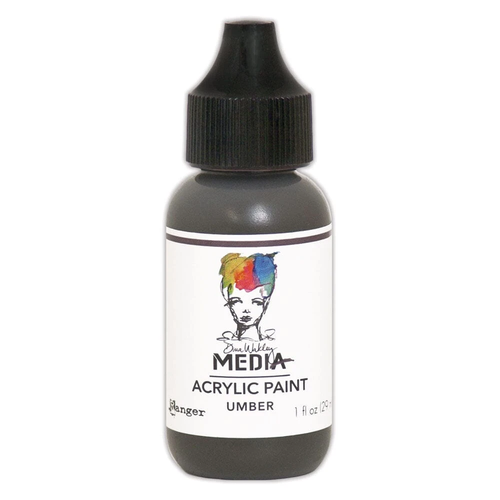 Dina Wakley Media Acrylic Paint Umber, 1oz 3 Dina Wakley Media Acrylic Paint Umber, 1oz