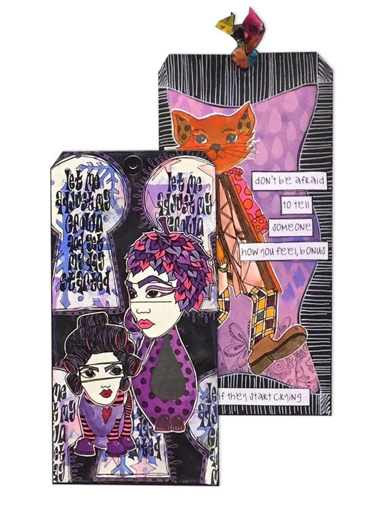 Dylusions Journaling Tags #10 Black, 10pc 4 Dylusions Journaling Tags #10 Black, 10pc - Image 2