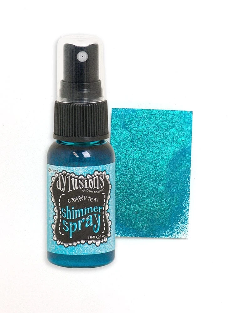 Dylusions Shimmer Spray Calypso Teal, 1oz 4 Dylusions Shimmer Spray Calypso Teal, 1oz - Image 2