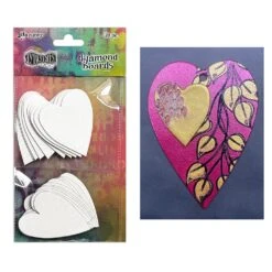 Dylusions Dyamond Boards - Hearts -RANGER ART SUPPLIES DYM86840 DyamondBoards HeartsSm 02