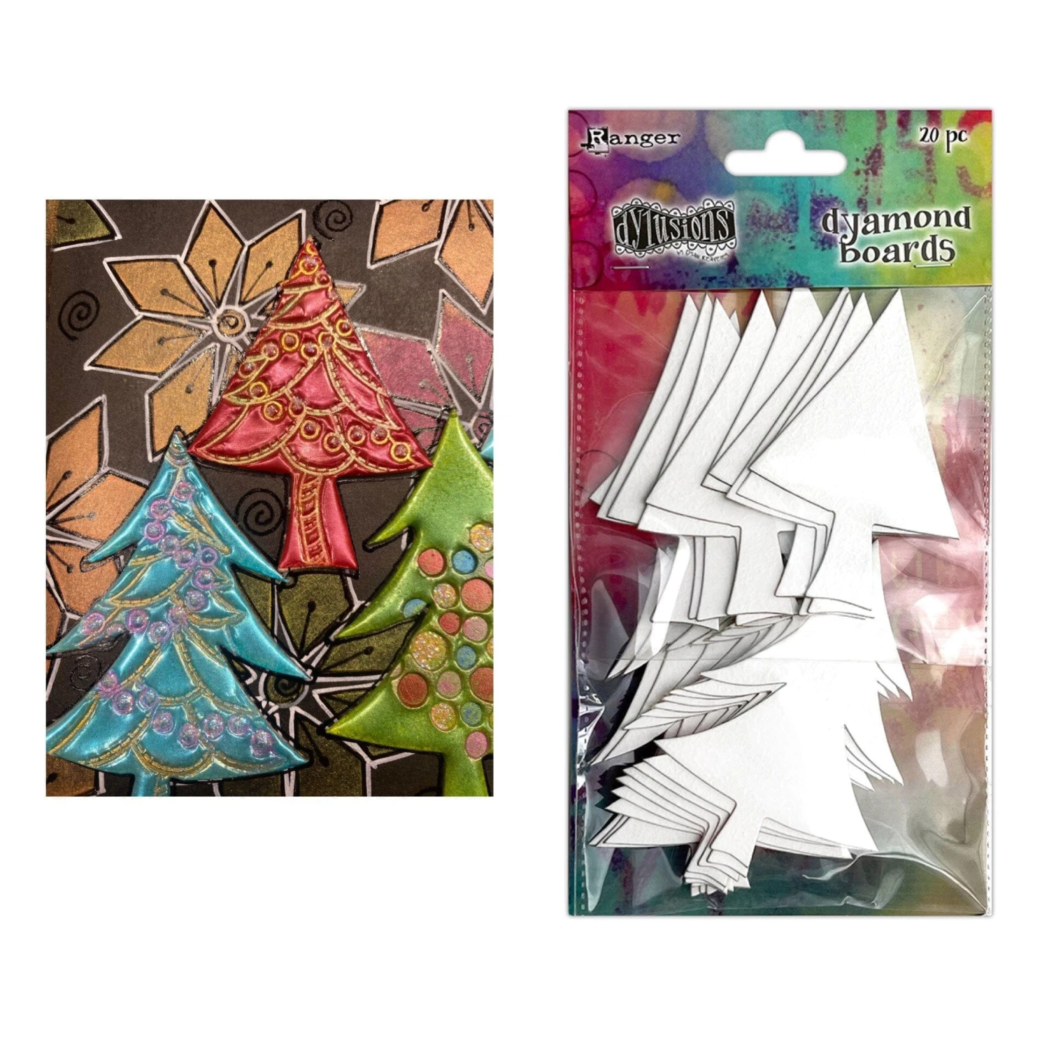 Dylusions Dyamond Boards - Small Trees 4 Dylusions Dyamond Boards - Small Trees - Image 2