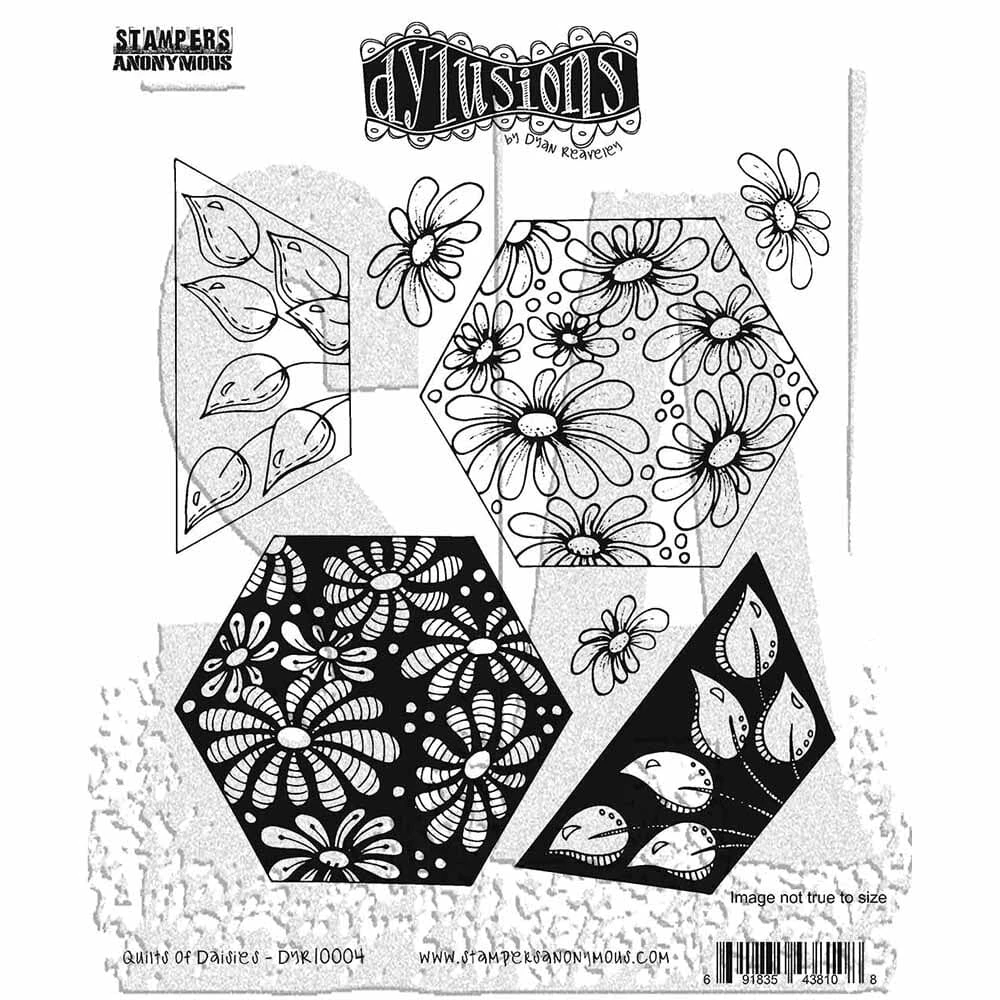 Dylusions Stampers Anonymous Cling Mount Stamp Quilts Of Daisies 3 Dylusions Stampers Anonymous Cling Mount Stamp Quilts Of Daisies