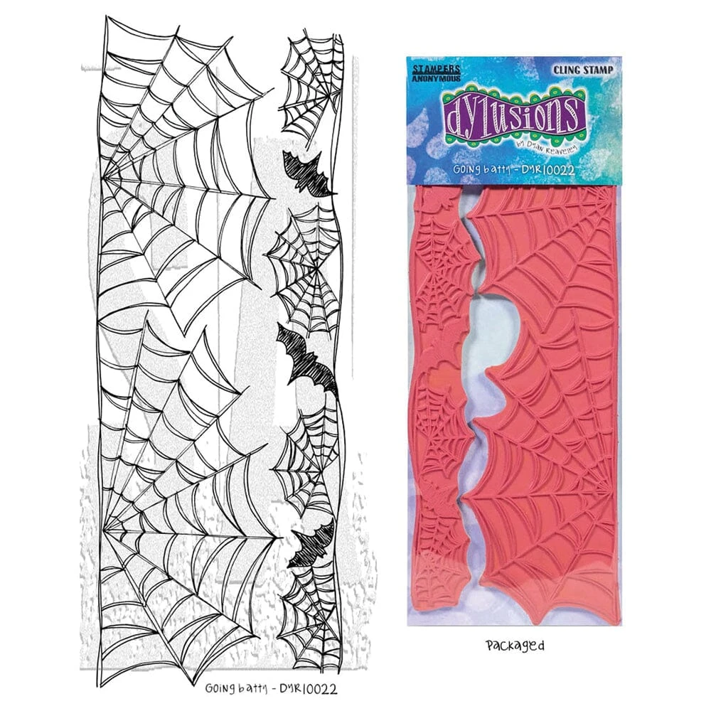 Dylusions Stampers Anonymous Cling Mount Stamp Going Batty 3 Dylusions Stampers Anonymous Cling Mount Stamp Going Batty