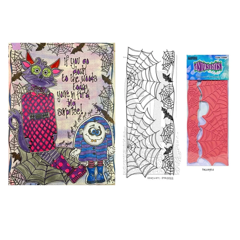 Dylusions Stampers Anonymous Cling Mount Stamp Going Batty 4 Dylusions Stampers Anonymous Cling Mount Stamp Going Batty - Image 2