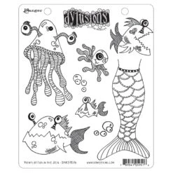 Dylusions Cling Mount Stamps Plenty More Fish In The Sea