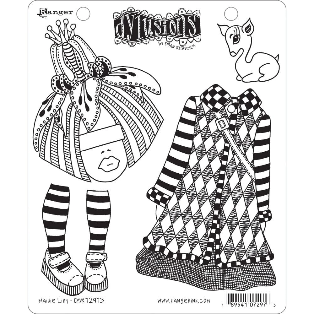 Dylusions Cling Mount Stamps Maisie Lilly 3 Dylusions Cling Mount Stamps Maisie Lilly