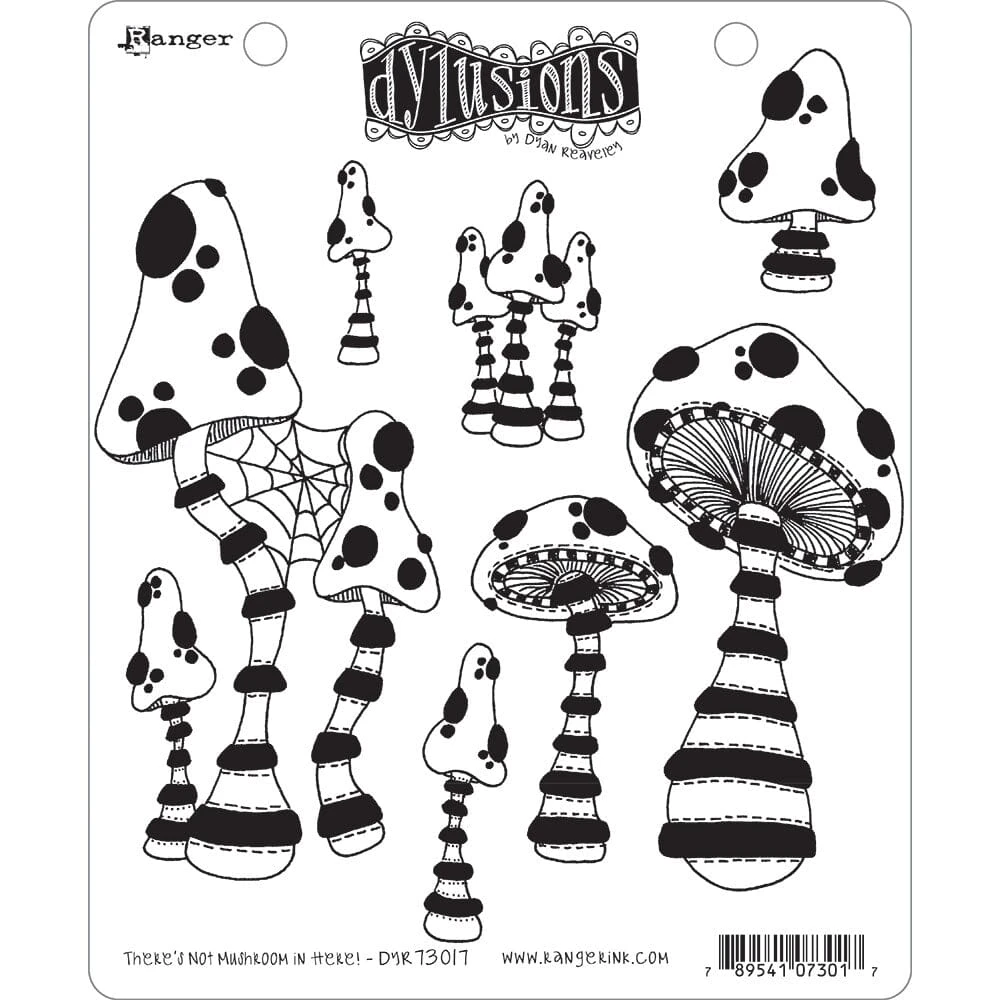 Dylusions Cling Mount Stamps There's Not Mushroom In Here! 3 Dylusions Cling Mount Stamps There's Not Mushroom In Here!