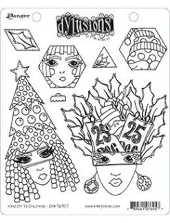 Dylusions Cling Mount Stamps Hats Off To Christmas