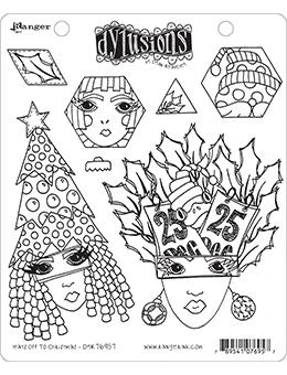 Dylusions Cling Mount Stamps Hats Off To Christmas 3 Dylusions Cling Mount Stamps Hats Off To Christmas