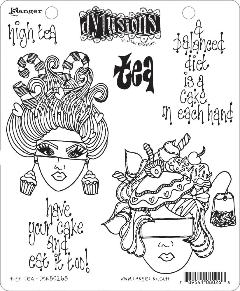 Dylusions Cling Mount Stamps High Tea 3 Dylusions Cling Mount Stamps High Tea