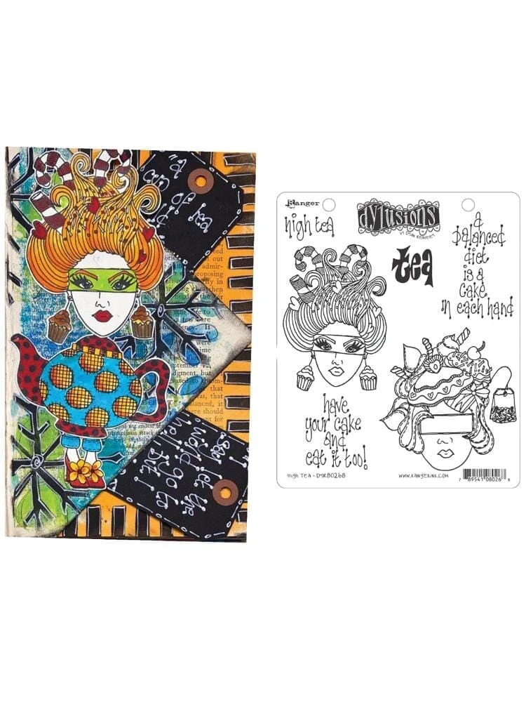 Dylusions Cling Mount Stamps High Tea 4 Dylusions Cling Mount Stamps High Tea - Image 2