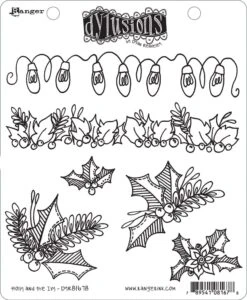 Dylusions Cling Mount Stamps Holly And The Ivy