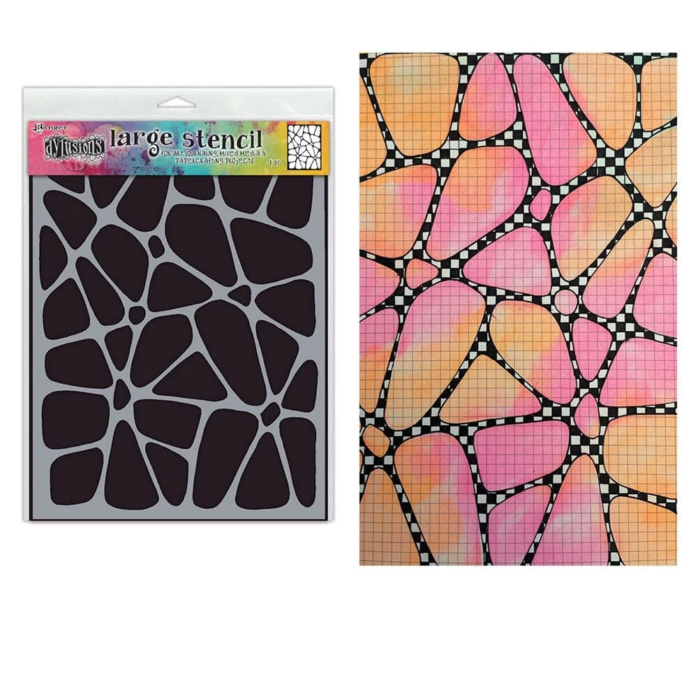 Dylusions Stencil Large Crazy Paving 4 Dylusions Stencil Large Crazy Paving - Image 2