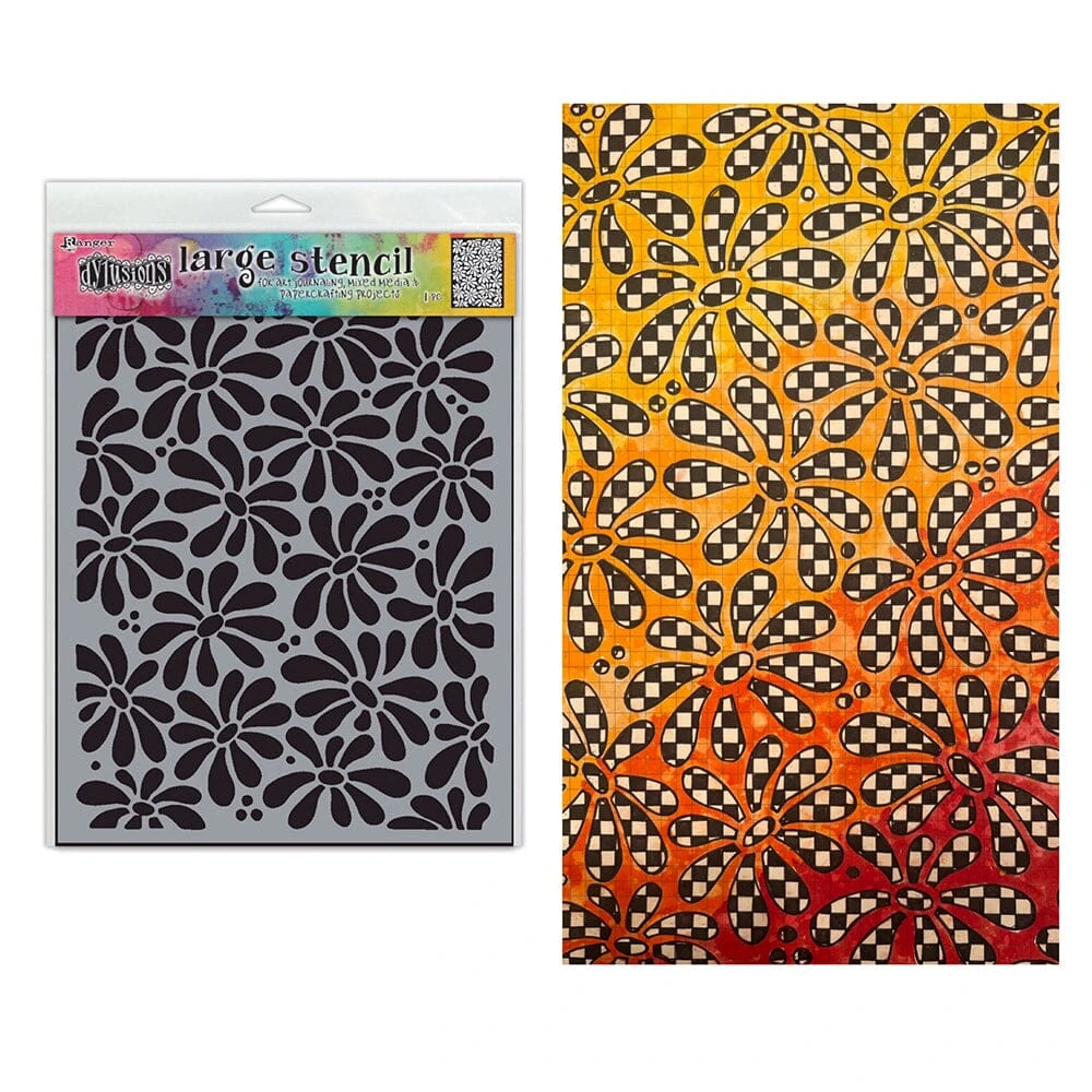 Dylusions Stencil Large Field Of Daisies 5 Dylusions Stencil Large Field Of Daisies - Image 3