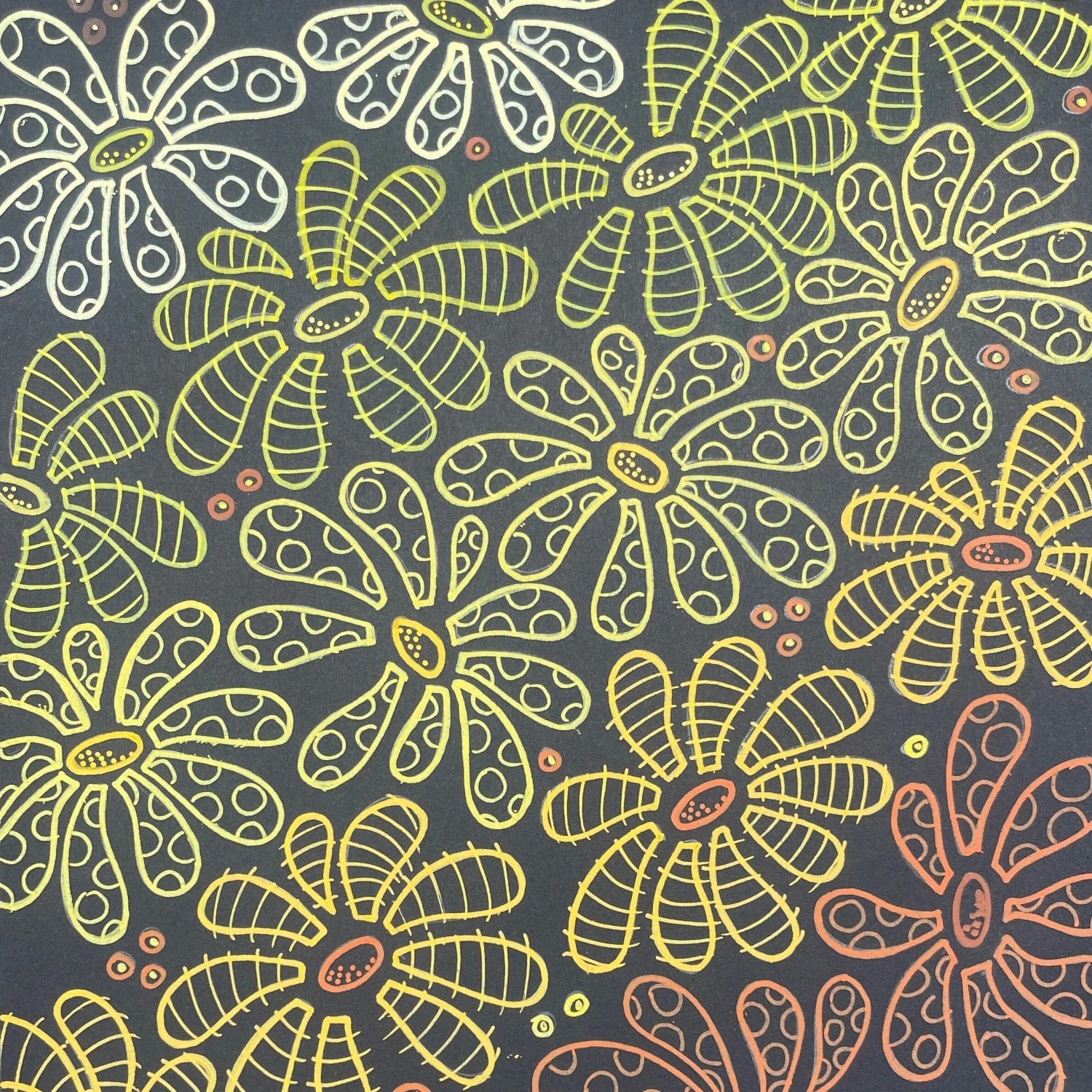 Dylusions Stencil Large Field Of Daisies 4 Dylusions Stencil Large Field Of Daisies - Image 2