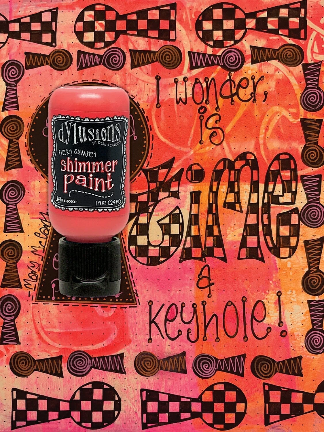Dylusions Shimmer Paint Fiery Sunset, 1oz 4 Dylusions Shimmer Paint Fiery Sunset, 1oz - Image 2