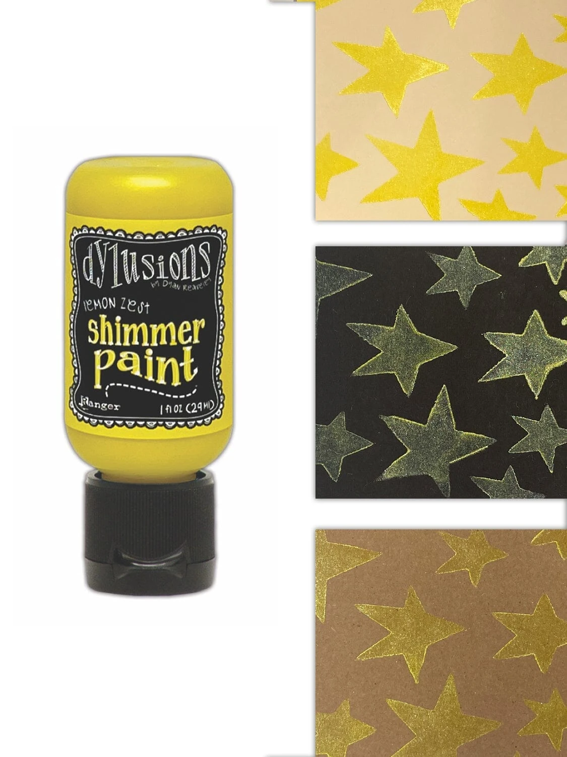 Dylusions Shimmer Paint Lemon Zest, 1oz 4 Dylusions Shimmer Paint Lemon Zest, 1oz - Image 2