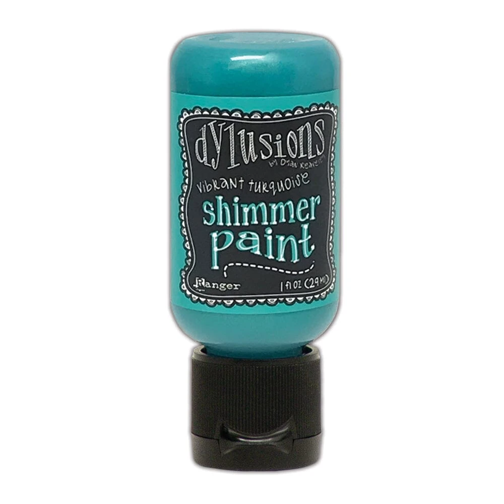 Dylusions Shimmer Paint Vibrant Turquoise, 1oz 3 Dylusions Shimmer Paint Vibrant Turquoise, 1oz
