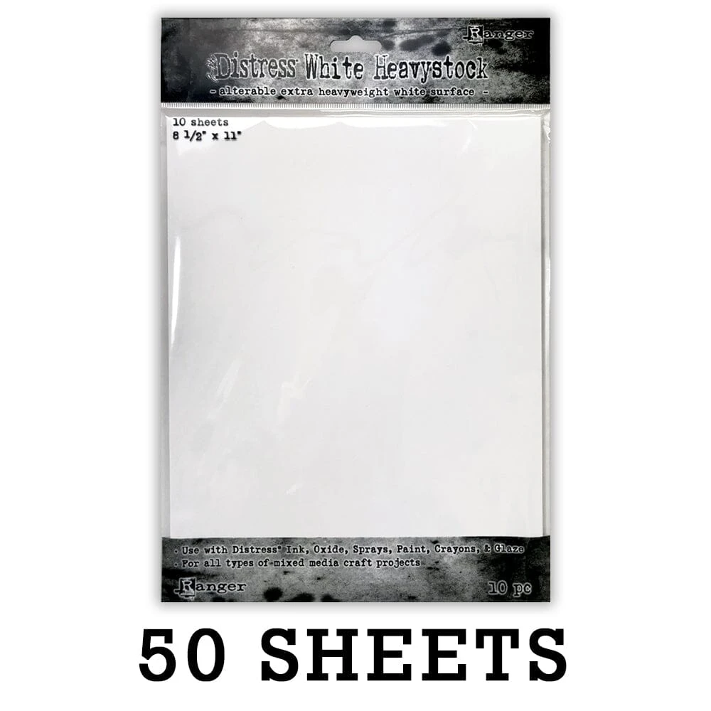 Tim Holtz Distress® White Heavystock 8.5" X 11", 50pk 3 Tim Holtz Distress® White Heavystock 8.5" X 11", 50pk