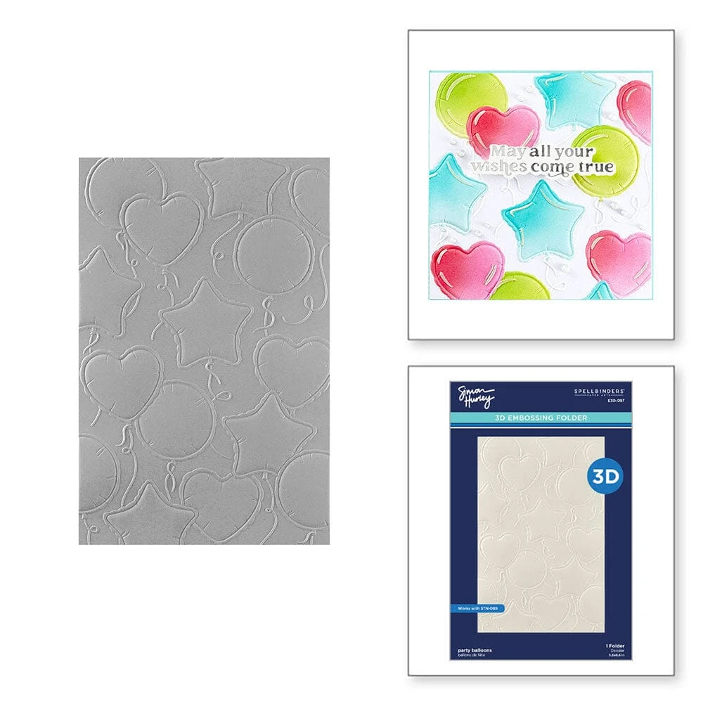 Simon Hurley Spellbinders Party Balloons 3D Embossing Folder And Stencil Bundle 5 Simon Hurley Spellbinders Party Balloons 3D Embossing Folder And Stencil Bundle - Image 3