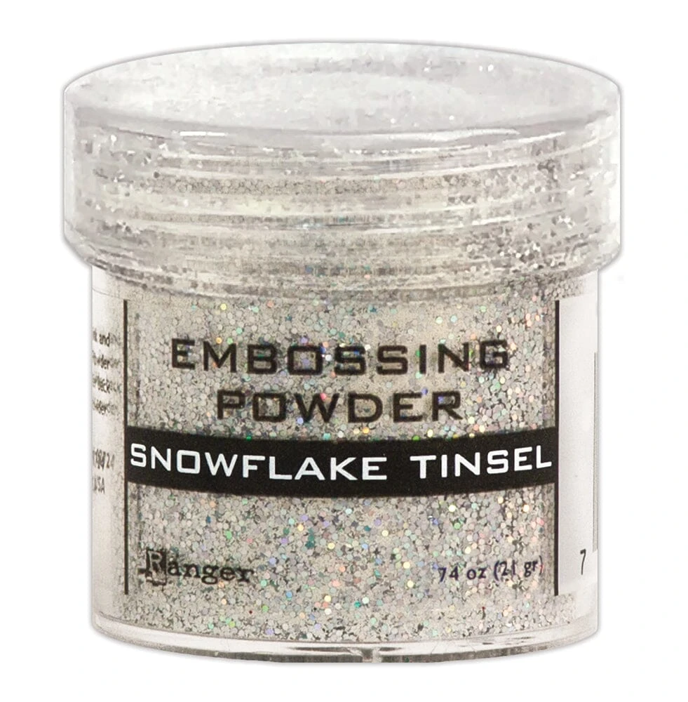 Embossing Powder Snowflake Tinsel, 1oz Jar 3 Embossing Powder Snowflake Tinsel, 1oz Jar