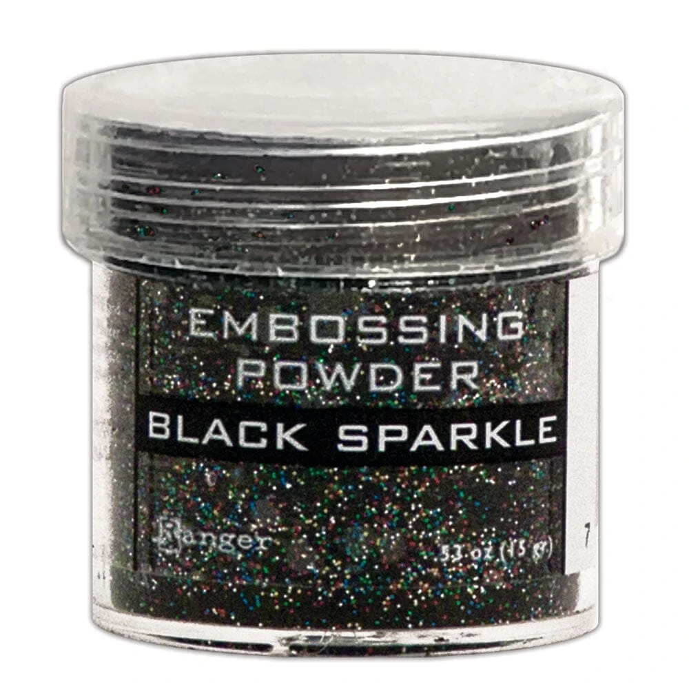 Embossing Powder Black Sparkle, 1oz Jar 3 Embossing Powder Black Sparkle, 1oz Jar