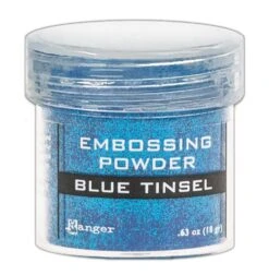 Embossing Powder Blue Tinsel, 1oz Jar