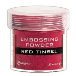 Embossing Powder Red Tinsel, 1oz Jar
