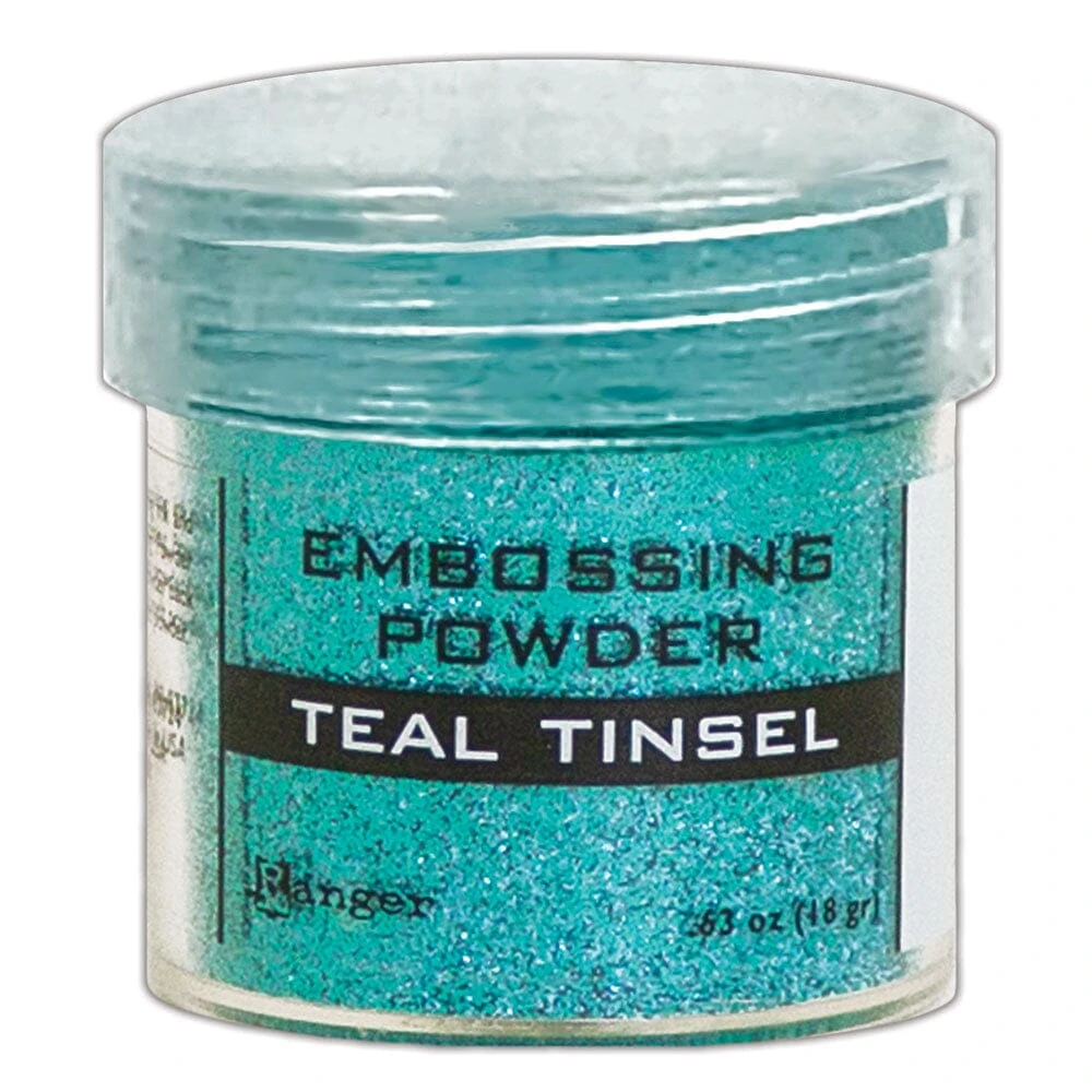 Embossing Powder Teal Tinsel, 1oz Jar 3 Embossing Powder Teal Tinsel, 1oz Jar