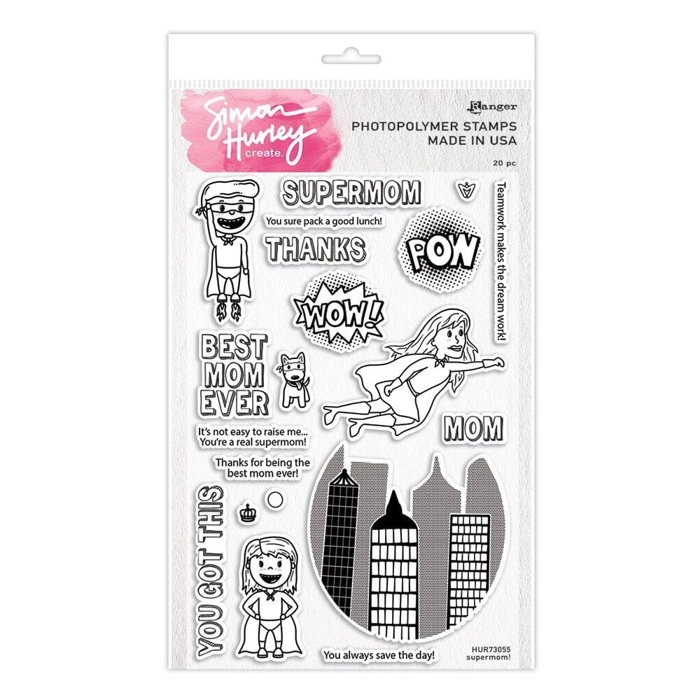 Simon Hurley Create. Photopolymer Stamp Supermom! 3 Simon Hurley Create. Photopolymer Stamp Supermom!