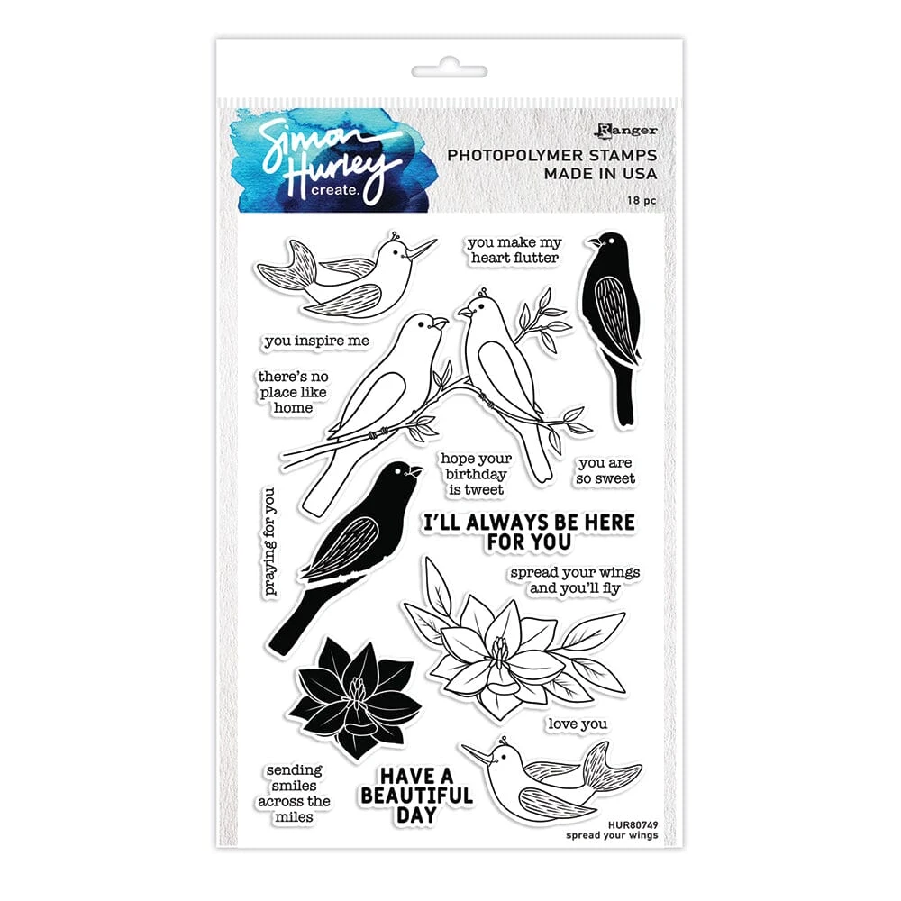 Simon Hurley Create. Photopolymer Stamp Spread Your Wings 3 Simon Hurley Create. Photopolymer Stamp Spread Your Wings