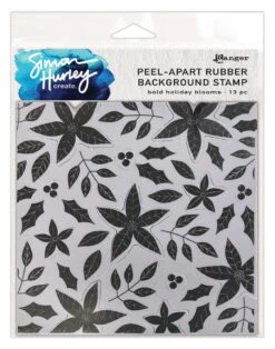 Simon Hurley Create. Peel-Apart Background Stamp Bold Holiday Blooms
