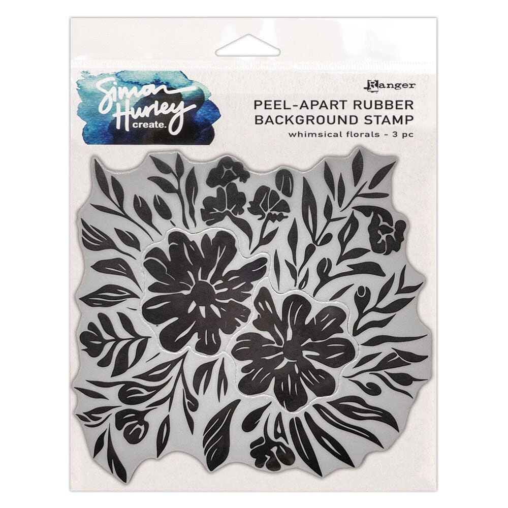 Simon Hurley Create. Peel-Apart Rubber Background Stamp Whimsical Florals 3 Simon Hurley Create. Peel-Apart Rubber Background Stamp Whimsical Florals