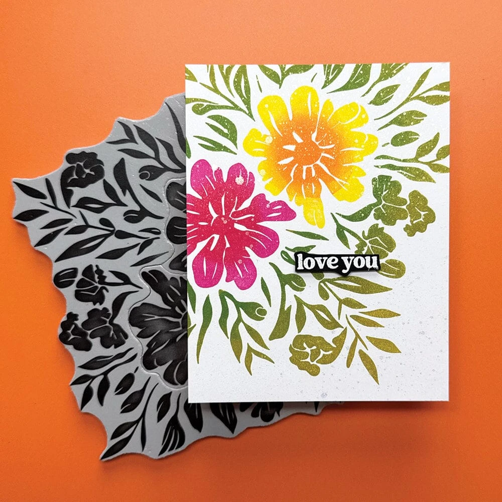 Simon Hurley Create. Peel-Apart Rubber Background Stamp Whimsical Florals 4 Simon Hurley Create. Peel-Apart Rubber Background Stamp Whimsical Florals - Image 2