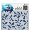 Simon Hurley Create. Stencil 6x6 Grand Greenery -RANGER ART SUPPLIES HUS78470 grandgreenery