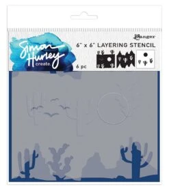 Simon Hurley Create. Layering Stencil 6x6 Sedona Scene Maker