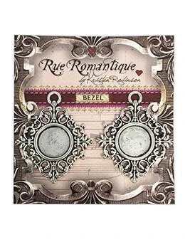 Rue Romantique Small Diamond Filigree Silver Closed Bezel, 2 Pc. 3 Rue Romantique Small Diamond Filigree Silver Closed Bezel, 2 Pc.